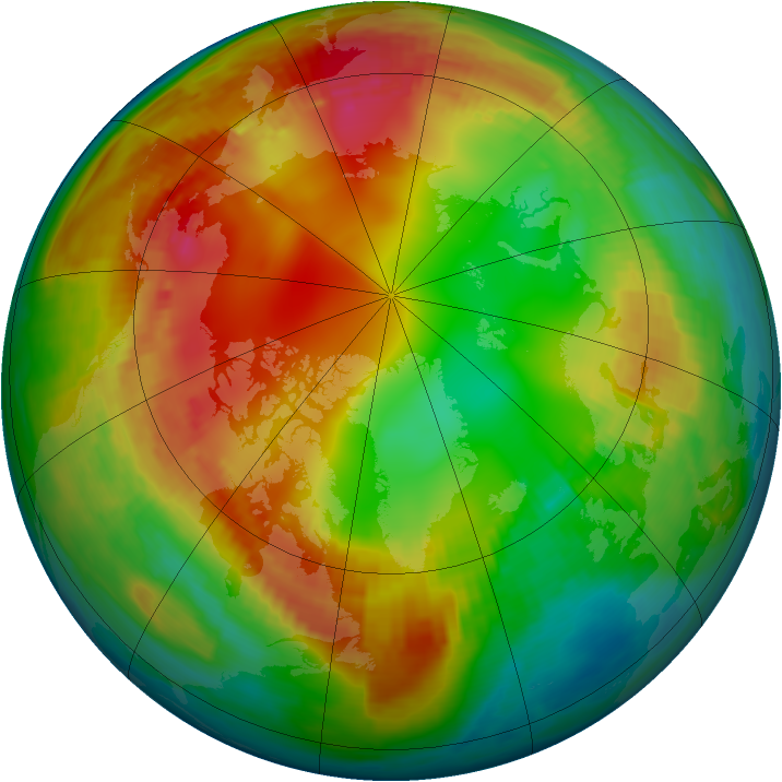 Arctic ozone map for 30 January 2001